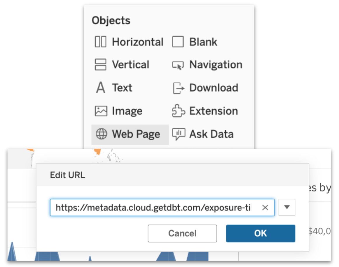 Configure Tableau by using a Web page object. Configure Tableau by using a Web page object.