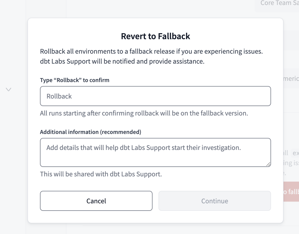 v2 Fallback release track popup in dbt platform